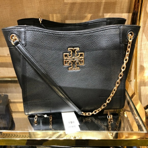 Tory Burch Small Britten Slouchy Tote - Black - Picture 11 of 11